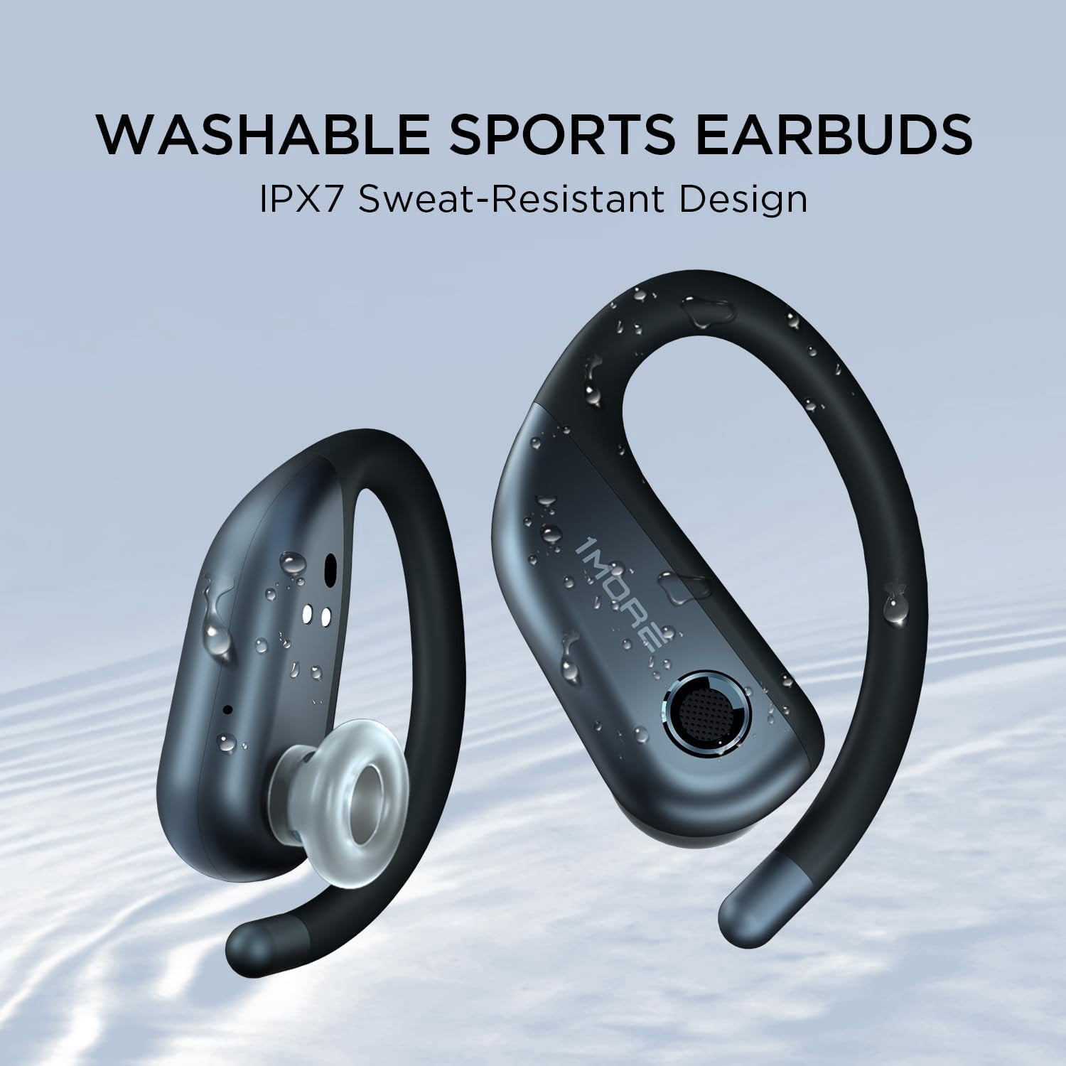 1MORE Fit S50 Open-Ear Wireless Earbuds with Charging Case, 38H Playtime, Gray