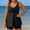 A869 Black, variant on Swimdress for Women Built-in Bra with Boyshorts V Neck Ruched Front Tummy Control Tankini Set 2 Piece Plus Size Modest Bathing Suits