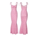 thumbnail image 2 of Honganda Women's Spaghetti Strap Dresses Drawstring Design Floral Print Slim Fit Long Bodycon Dresses Perfect for Summer Spring, 2 of 7
