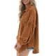 thumbnail image 5 of Puntoco Mujer Color Sólido Casual Manga Larga Bolsillo Suelto Solapa Cardigan Chaqueta Abrigo Puntoco Puntoco-1, 5 of 5