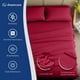 thumbnail image 2 of Juego de sábanas DREAMCARE King Size, 4 piezas, 100% microfibra, color burdeos, 2 of 9