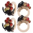 thumbnail image 6 of OUNONA Unique Halloween Spider Napkin Rings for Dining Table Decor Crafted with Wood Twine Plastic and Red Color, 6 of 8