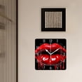 thumbnail image 3 of 10 Inch Wall Clock Battery Operated Silent Clock Decorative for Office, Kitchen, Outdoor, Living Room，Lip and Black Background Print, 3 of 4