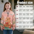 thumbnail image 2 of Xoenoiee Guinea Pig Strawberry Flower Print Girls Fall Sweatshirt Casual Half Zip Pullover Loose Long Sleeve Tops Lightweight Tunic Tops Activewear，Size 5-6 Years, 2 of 7