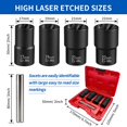 thumbnail image 4 of Greywolf 5 pcs Wheel Nut Removal Tool Set, 1/2 Inch Impact Torque Socket Set and Bolt Extractor Set, Wheel Lock Removal Kit, Torque Socket, 4 of 8
