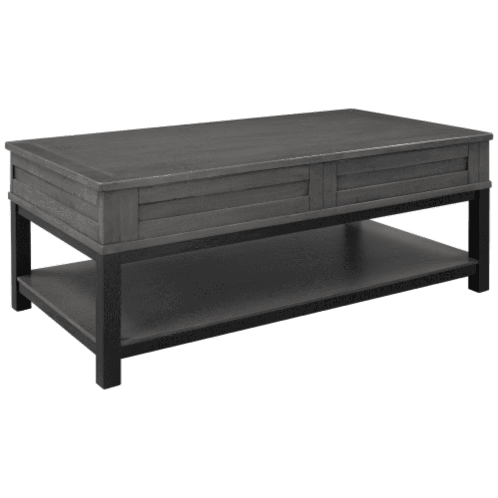 Lift Top Coffee Table with Inner Storage Space and Shelf Grey + MDF ...