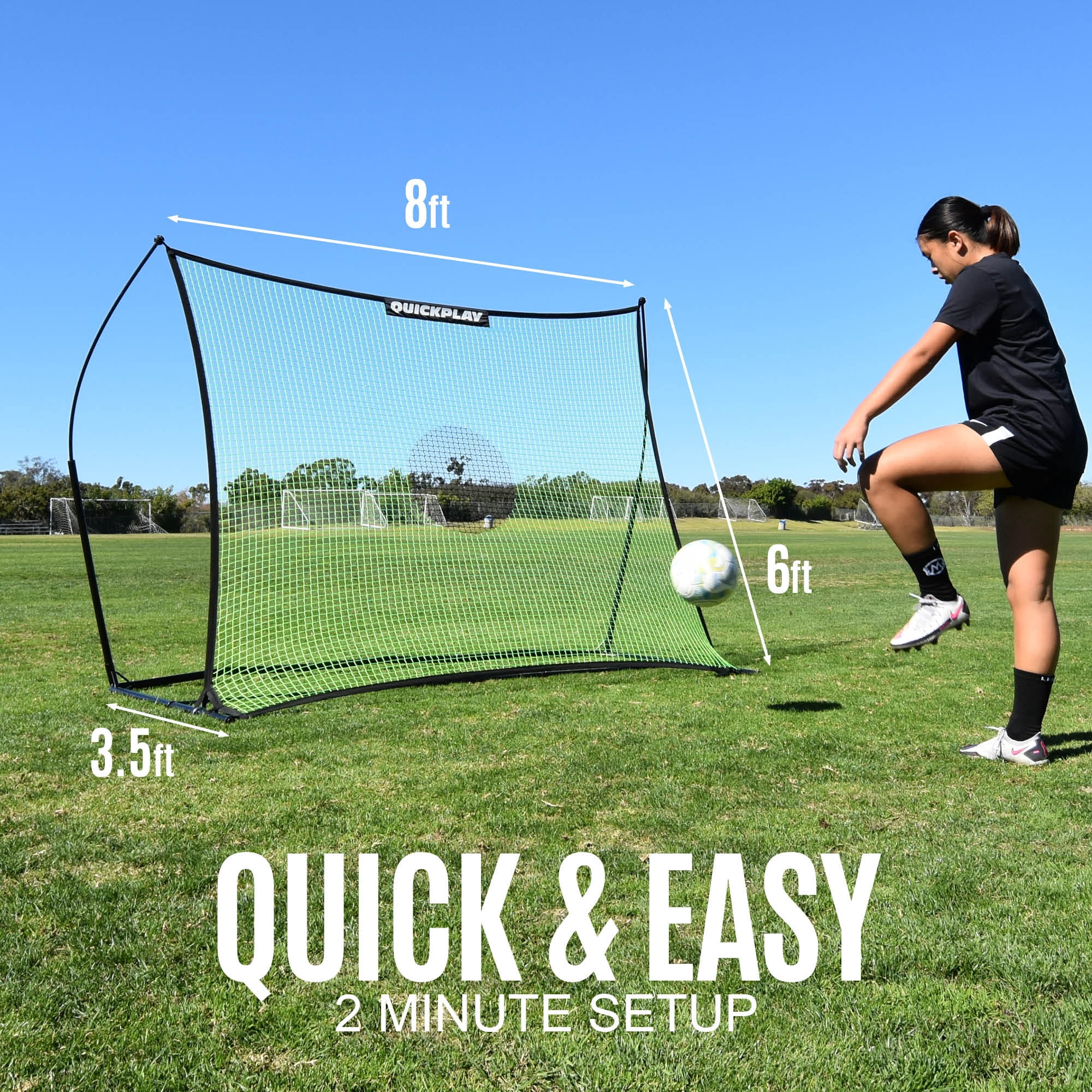 QUICKPLAY USA Soccer & Football Rebounder Net, Black