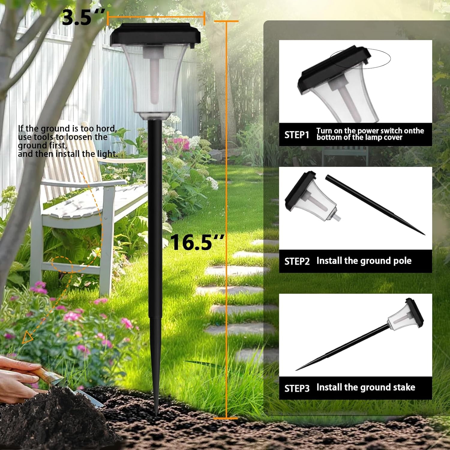 Magicorange 6 Pack Solar Torch Lights with Flickering Flame, Waterproof Outdoor Garden Light for Christmas, Garden, Landscape, Path, Yard, Patio