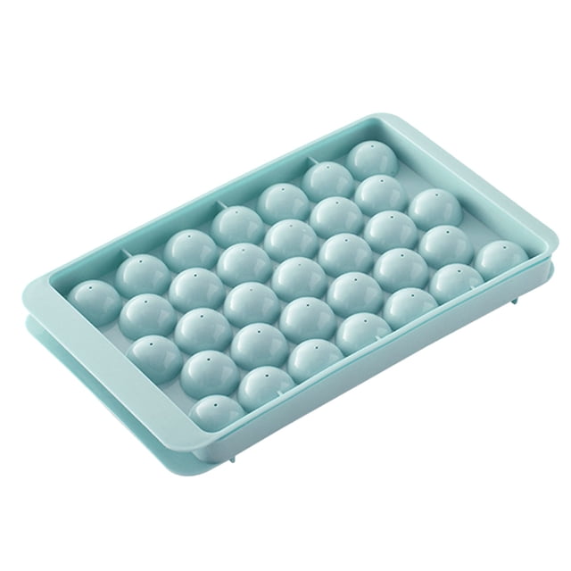 33 Grid Ice Cube Tray Easy Release Flexible Ice Cube Mold with Lid for Cocktail Freezer Blue