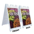 thumbnail image 2 of A-frame Sidewalk Mums 24" x 36" Double Sided A-Frame Sidewalk Sign, Includes 2 Plastic Inserts | Foldable Portable White Signicade Sandwich Board Signs, 2 of 5