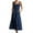 Dark Blue, variant on Chouyatou Women's Adjustable Strap Midi Long Denim Dress 2024 Button Down A-Line Swing Flowy Jean Dress