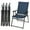 blue, variant on Set of 4 Outdoor Folding Chairs, Portable Patio Dining Chairs with Armrests & High Back, Sturdy Steel Frame for Garden, Lawn, Poolside, Camping (Gray)