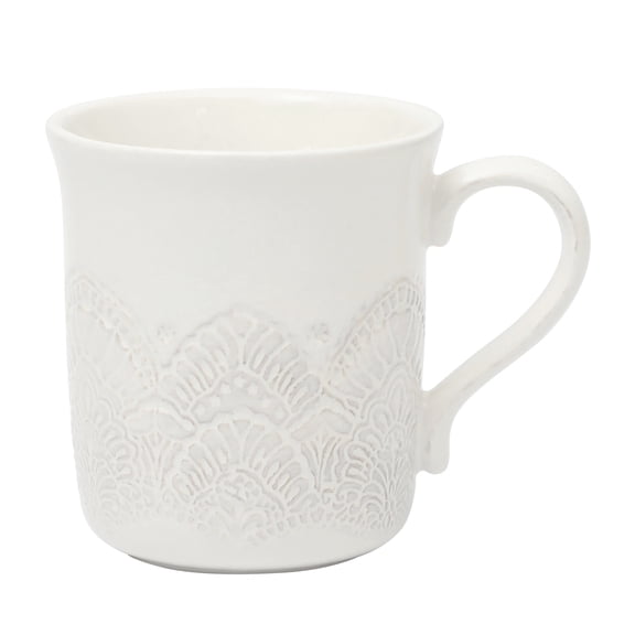 The Pioneer Woman Vintage Lace Stoneware Mug, Linen