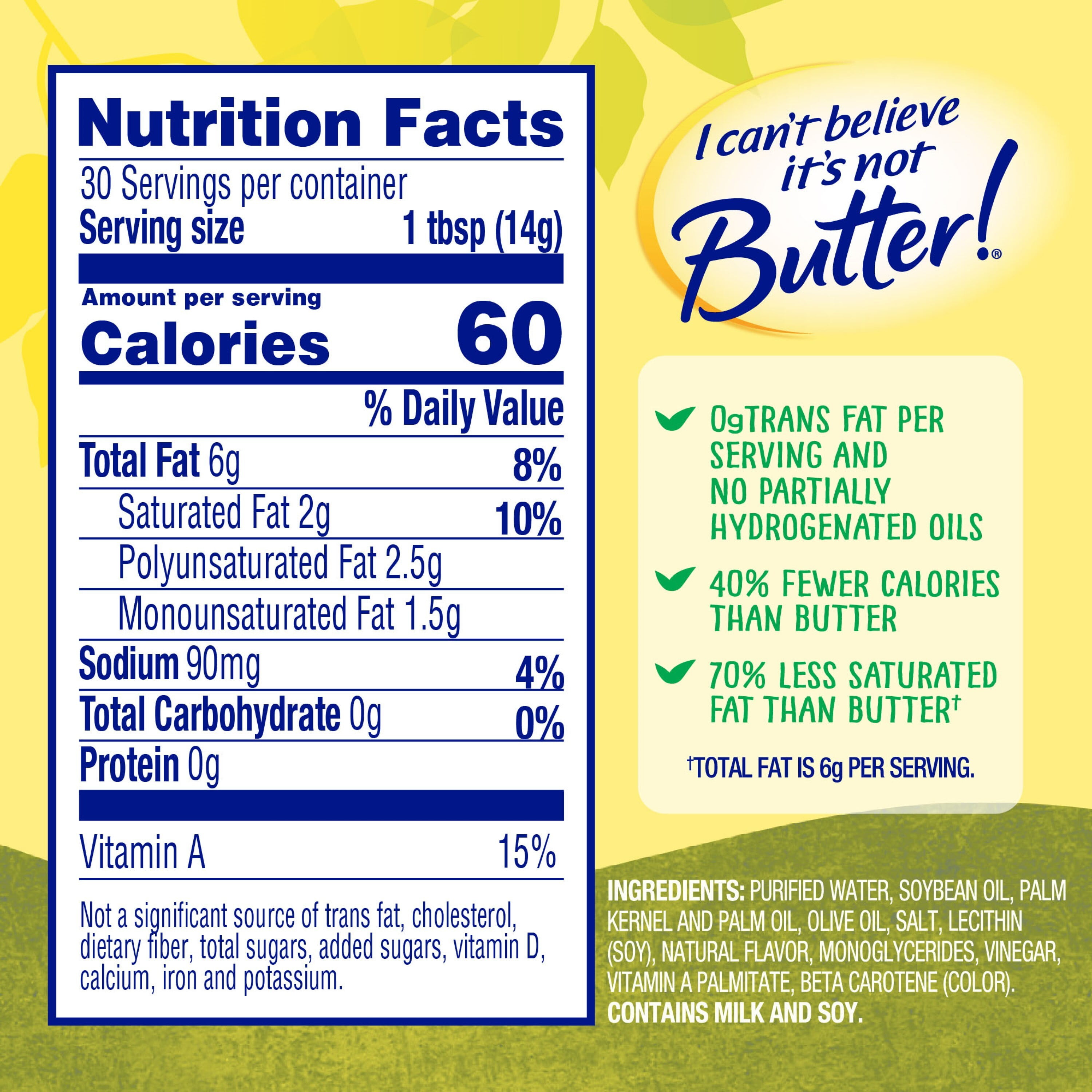 I Can't Believe It's Not Butter Olive Oil Spread, 15 oz