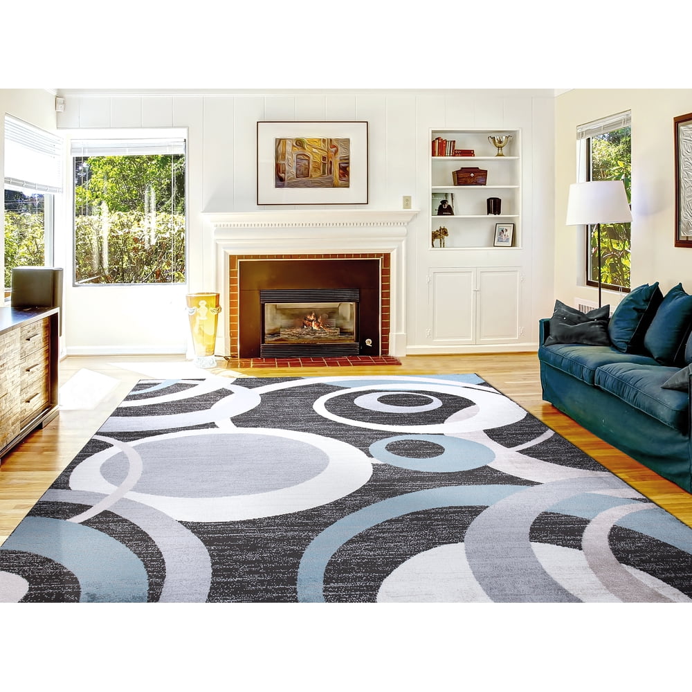 Ottomanson Royal Abstract Circles Area Rug, Black, 7'10'' x 9'10
