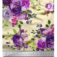 thumbnail image 1 of Soimoi Tissu en Coton Canard Imprimé Feuilles & Roses par Yard 42 Pouces de Large, 1 of 3