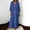 A96 Blue, variant on Women's Maxi Linen Dress Loose Fit Deep V-Neck 3/4 Sleeve Empire Waist Full Length Kaftan Dress Flowy Oversized Vacation Long Dress