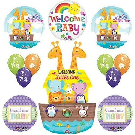 Noahs Ark Baby Shower Tea - 12 pc Noahs Ark Cute and Cuddly Jungle Animal Latex Welcome Baby Baby