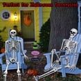 thumbnail image 3 of OZMI 5' 4" Tall Halloween Skeleton Decoration for Haunted House, 63 Inch Plastic Life Size Skull Skeleton for Halloween Party Haunted House Bar Yard Graveyard Decorations Party Supplies, 3 of 11