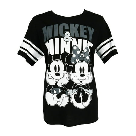 Women's Plus Size Mickey and Minnie Mouse Jersey Tee, Black