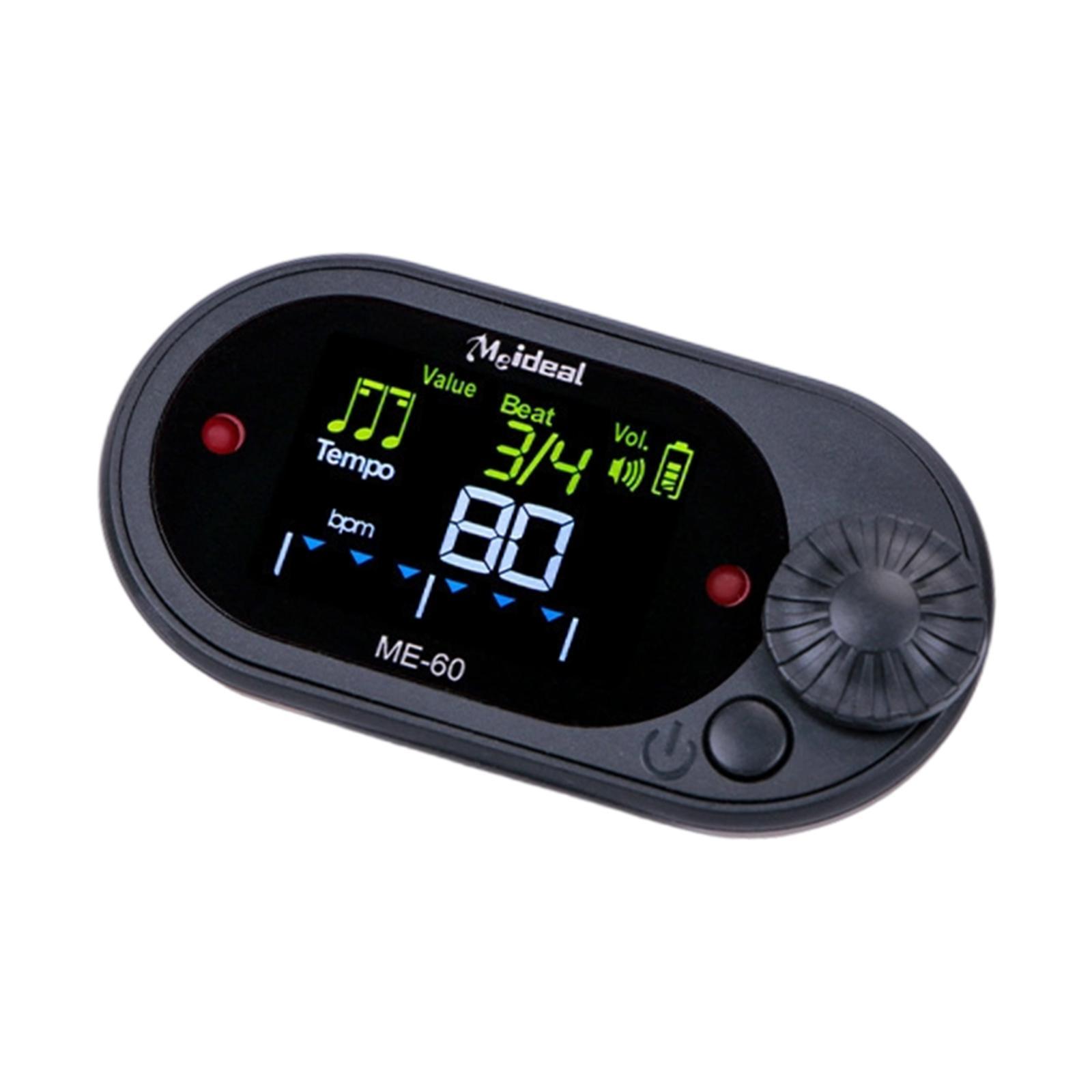 Metronome Tone Generator Tuner Adjustable Volume LCD Display for Piano Guitar Violin Musicians