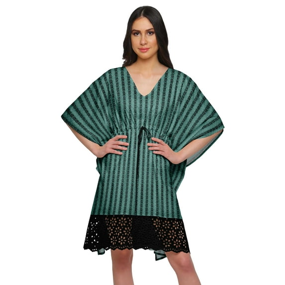 Moomaya Short Caftan Cover Up Dress Printed Women Kaftan Beachwear Cover Up