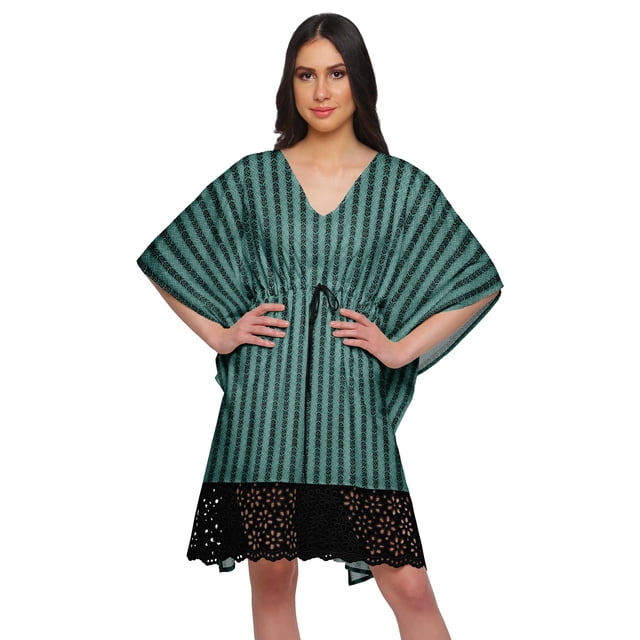 Moomaya Sortie de Plage Imprimé Kimono Caftan Kaftan Cache-Maillot pour Femmes