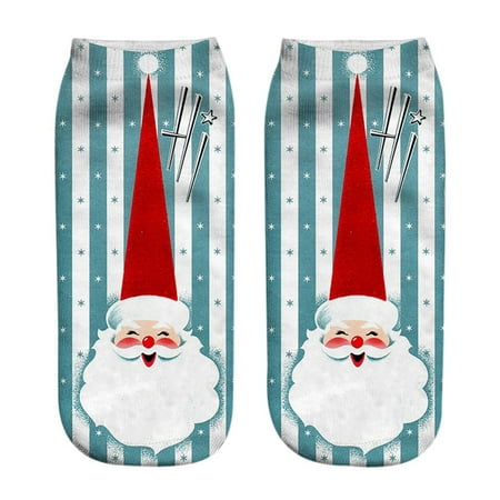 

Unisex Christmas Funny 3D Fashion Printed Casual Socks Cute Low Cut Ankle Socks