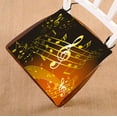 thumbnail image 1 of ABPHQTO Cojín para silla con diseño de música dorada, varias notas, cojín para asiento, cojín para silla, cojín para suelo, 50x50 cm, 1 of 1