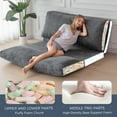 thumbnail image 2 of GOODONE Folding Beanbag Sofa Bed,Corduroy Memory Foam Convertible Floor Mattress,with Removable and Washable Cover,Suitable for Adults,Ideal for Living Room and Bedroom,DGrey,Single, 2 of 14