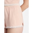 thumbnail image 4 of No Boundaries Single Jersey Lace Sleep Shorts, Women's XXS-3X, 4 of 5
