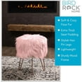 thumbnail image 4 of BirdRock Home Faux Fur Foot Stool Ottoman with Hair Pin Legs - Pink, 4 of 6