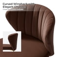 thumbnail image 5 of Tina's Home Velvet Wingback Accent Chair Upholstered Makeup Vanity Chair Bedroom Living Room Auburn, 5 of 8