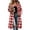 Red, variant on Otntypg Womens Long Plaid Shacket Jacket Shirt Lightweight Thin Casual Fall Long Sleeve Lapel Button Down Flannel Trench Coats with Pockets