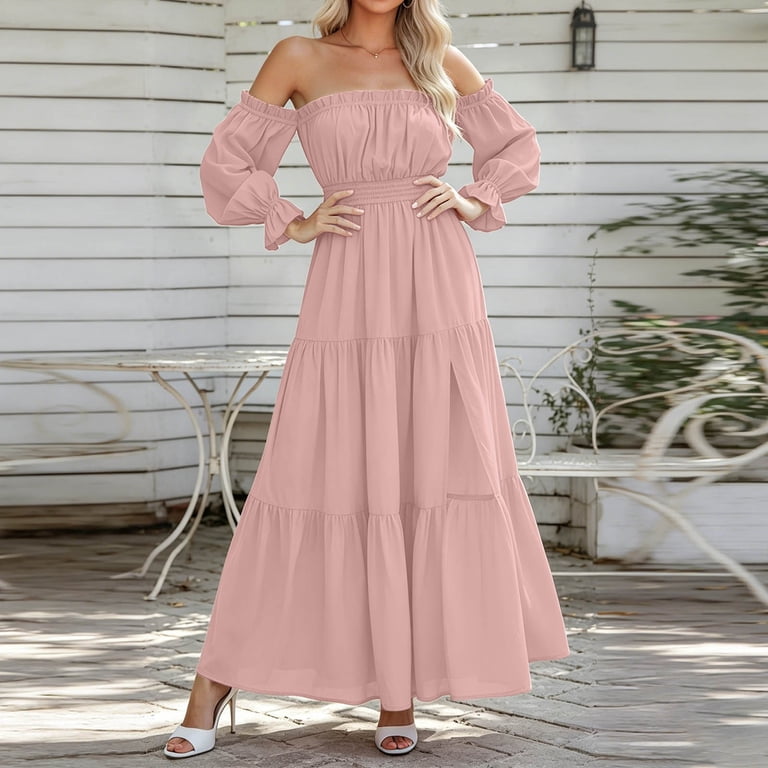 pink a line wedding guest dress A Line Rose Pink Satin Bridesmaid Dresses Split Wedding Guest Dresses Rose Pink / US20W