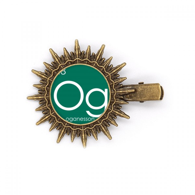 Chestry Elements Period Table Rare Gas Oganesson Og Hairpin Sun Headwear Retro Metal Clips Pin