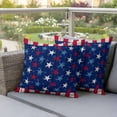 thumbnail image 5 of Pack of 2 Outdoor Pillow Covers 18x18 Inch Waterproof 4th of July Throw Pillow Covers,Decorative Couch Pillow Shams Protectors Star Red Stripes Wood Independence Day Patio Pillowcases Cushion Covers, 5 of 8