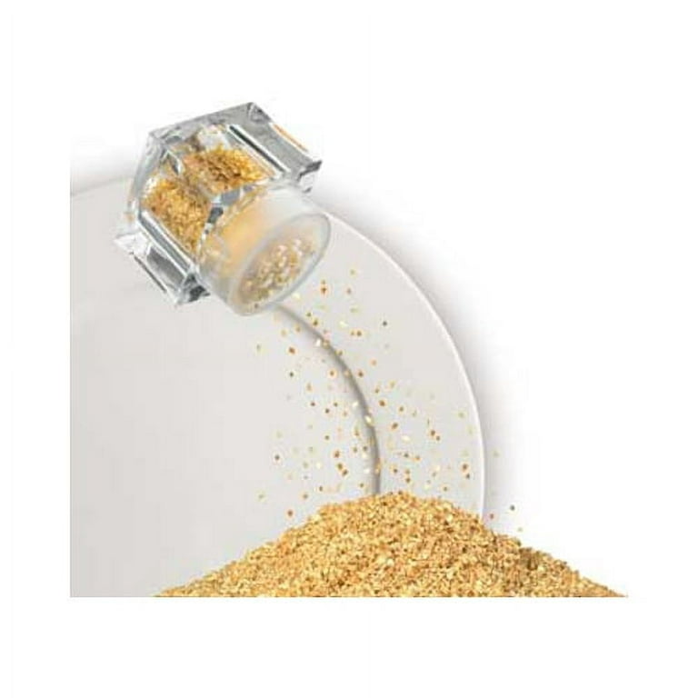 Edible Gold Leaf Flakes in Clear Acrylic Cube Shaker. 100mg