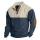 thumbnail image 2 of pstuiky camisas de manga larga para hombre, Sudadera con capucha y manga larga para hombre, estilo casual, deportiva, con cuello levantado, botones y estampado de patchwork l, 2 of 5
