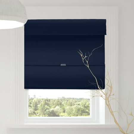 Chicology Cordless Magnetic Roman Shades, Blackout Fabric Window Blind, Commodore Blue (Room Darkening) - 23