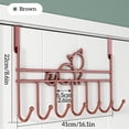 thumbnail image 2 of Metal Door Hooks,Extended Hook Hangers,Over Door Hanger with 7 Hooks,Cute Cats Designs Tail Hooks,Coat and Hat Hooks,for Home Bedroom Bathrom Door (Brown), 2 of 7