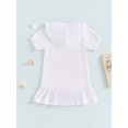 thumbnail image 3 of Suealasg Little Girl Swim Cover Up One-Piece Swimsuit Short Sleeve Zipper Rashguard Swimwear 1T 2T 3T 4T 5T 6T 7T 8T Kids Hooded Swimsuit Bathing Suit, 3 of 6