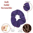 thumbnail image 4 of Motique Accessories Set of 2 Solid Hair Scrunchies for Adult Women and Girls (Purple) Pony Scrunchy, 4 of 6