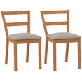 thumbnail image 1 of Costway Wooden Dining Chair Set of 2 Upholstered Seat & Breathable Slat Backrest, 1 of 9