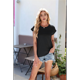 thumbnail image 5 of Top Holgado de Cuello Redondo para Mujer, Color Negro, Talla L, 5 of 10