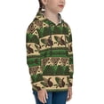thumbnail image 3 of Goofa Dark Green Vintage Corn Pattern Pattern Hooded Sweatshirt for Youth Trendy youth sweatshirt Casual Hoodie for Boys and Girls-Small, 3 of 6