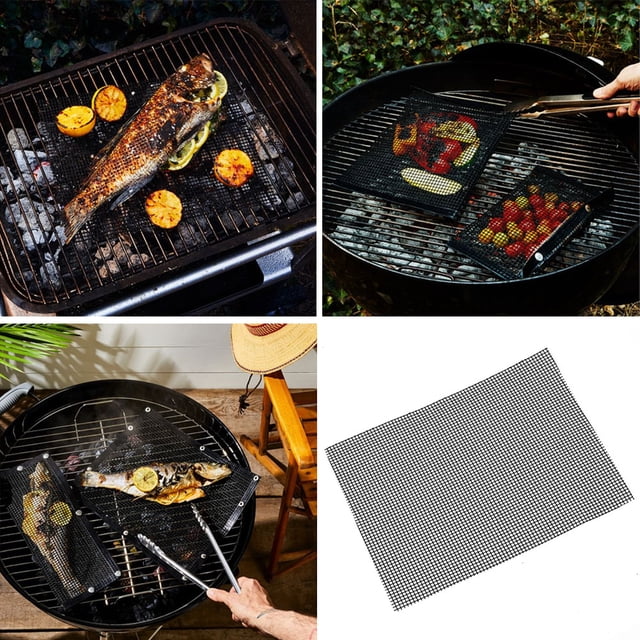 Accesorios para barbacoa, 3 piezas de alfombrilla de malla para barbacoa, alfombrilla de malla para barbacoa, revestimiento para parrilla de barbacoa de primera calidad