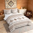 thumbnail image 2 of Manfei Southwestern Aztec Queen Bedding, Bohemian Brown Beige Bedding Comforter Set Queen, Reversible 7-Piece, 2 of 6