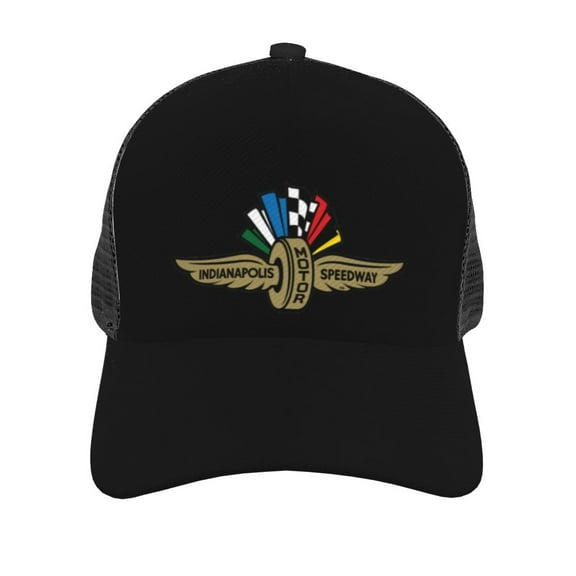 Indianapolis Motor Speedway Flag Curved Brim Mesh Baseball Cap Casual Sun Hat For Unisex