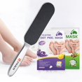 thumbnail image 1 of Lima de pies profesional de acero inoxidable y removedor de callos - Elimina la piel dura y muerta Doble cara para pies húmedos y secos Solución de pedicura innovadora con juego de 2 mascarillas para, 1 of 1